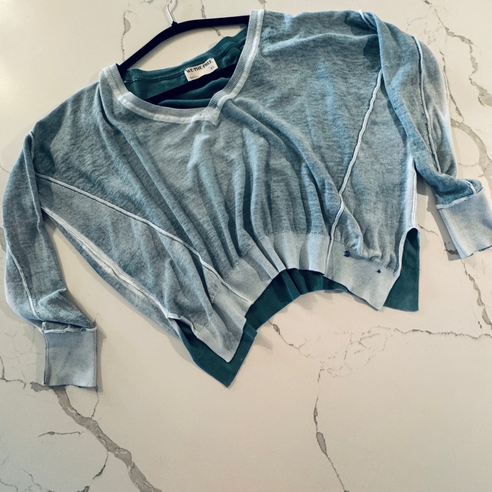 We The Free Teal Knit Top Size XS